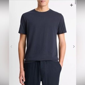 Vince Men's Pima Cotton Crew Neck Short Sleeve T-Shirt Coastal Blue Quiet Luxury